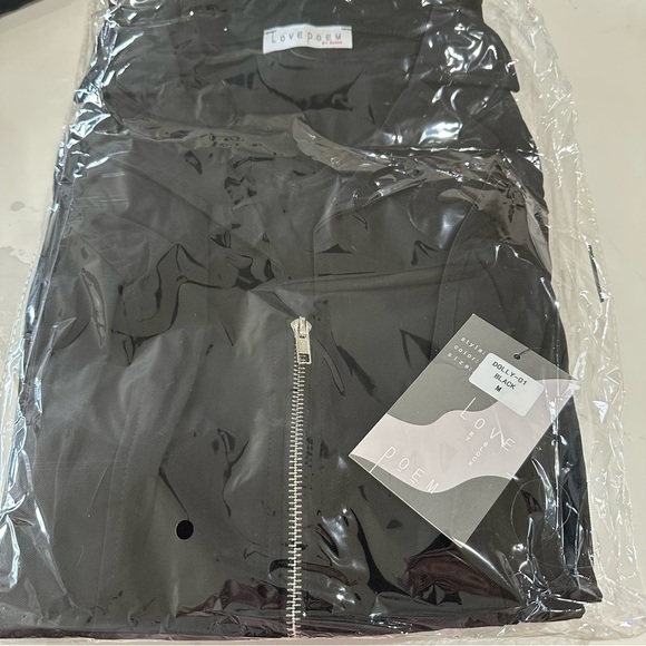 Love Poem Black Belted Zip Front Jumpsuit | Bootcut Stretch One-Piece NWT S - Picture 7 of 11